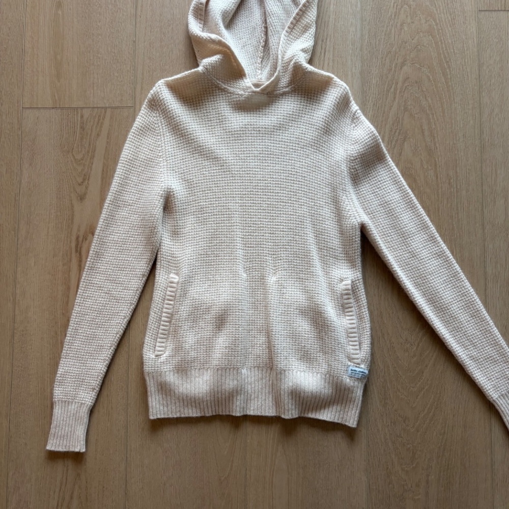 Banks Journal Sweater, white, part cashmere (medium)